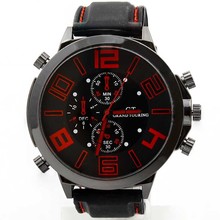 New 2015 Men Sports Watches 6colors for outdoors watches Top quality leather strap men quartz watches
