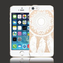 New Arrival Luxury PC Clear Phone Cases Vintage White Floral Paisley Flower Cell Mobile Phone Shell Case Cover for iPhone 5 5s