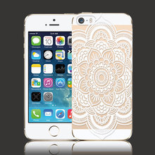 New Arrival Luxury PC Clear Phone Cases Vintage White Floral Paisley Flower Cell Mobile Phone Shell