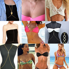 2014 sexy Free Shipping fashion celebrity jewelry gold plated Bikini beach crossover body harness belly waist chain body chains