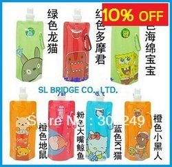 Frete grátis! Portátil dobrável garrafa de água esportes/dobrável de água garrafa de 480ml( 16oz)( 50 estilos) 10pcs/loti11373sl sl