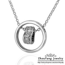  18KGP N028 N462 Fashion Jewelry 18K Gold Plated Necklace Nickel Free Rhinestone Crystal Pendant