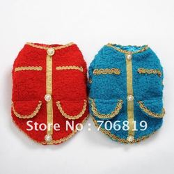 Gorgeous Discount Fleece Dog Sweater Pet Jacket with Inlay Cartisane Available Red&Blue(China (Mainland))