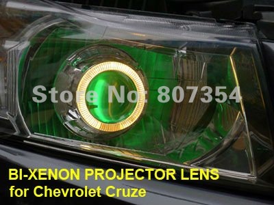 12v 35w BI-XENON PROJECTOR LENS for Chevrolet Cruze, HID XENON KIT, freedom to select the color of the angel eyes and devil eye!(China (Mainland))