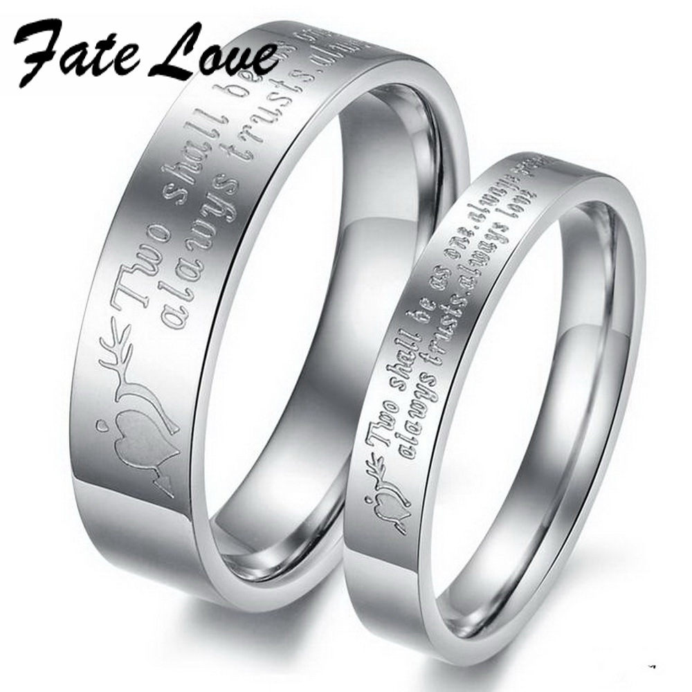Jewelry Stainless Steel Finger Ring Bands True Love Couple Rings gj299 one pair price