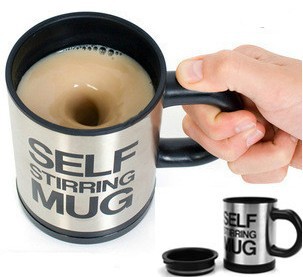 350MLSelf Electric Stirring Coffee Mug Kitchenware Stainless Steel Coffe Cup HEC001