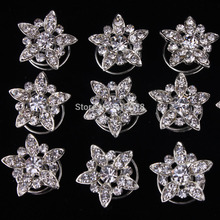 Wholesale 12pcs Lot Crystal Rhinestone Pearl Flower Hair Twists Spirals Pins Women Wedding Jewelry Accessories Free