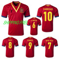 TOP A+++  FREE SHIPPING Player printing Grade ORIGINAL thailand quality soccer jersey football jersey 2013 Spain Home