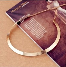 Fashion Making simple shape metal texture collar necklace (narrow version of gold) Free Shipping 2013 New necklace Jewelry