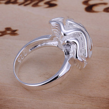 2014 Hot sell Chrismas gift Wholesale silver plated ring fashion jewelry Rose 925 silver ring SMTR005