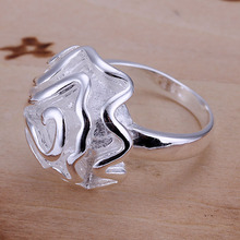 2014 Hot sell Chrismas gift Wholesale silver plated ring fashion jewelry Rose 925 silver ring SMTR005