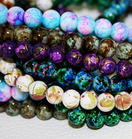 2015 New Arrival 8MM 100pcs lot Bead Round Assorted Colorful Glass Beads For Women Bracelet making