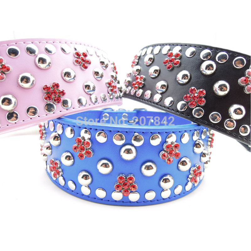 -Personalized-Geenuine-Leather-Spiked-Large-Dog-Collar-Free-Shipping ...