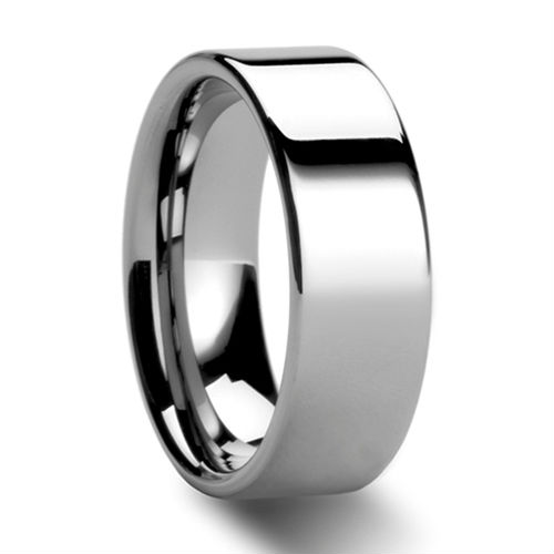Men s 8mm Pipe Cut Tungsten Ring Flat Wedding Band US size 6 18 NR048 
