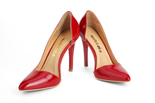Free shipping 2014 New Fashion Sexy Red Pointed Toe 11cm High Heels Ladies Wedding RED Pumps