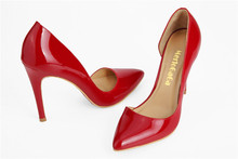 Free shipping 2014 New Fashion Sexy Red Pointed Toe 11cm High Heels Ladies Wedding RED Pumps