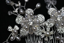 Top Quality 100 Handmade Pearl Bridal Hair Combs Hair Jewelry Wedding Hair Accessories Free Shipping FS010