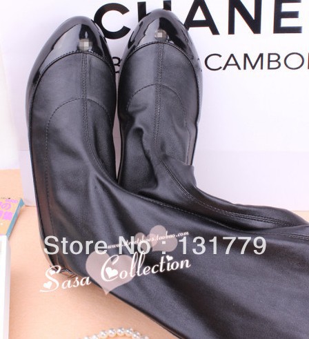women motorcycle boots genuine leather ladies flat long boot spring and autumn sexy platforms black shoes