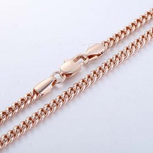 4mm 18K Rose Yellow Gold Filled CURB Necklace Chain MENS Chain Wholesale Jewelry Personalize Size Gift