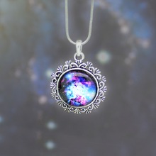 NEW BRAND Fashion Cabochon Jewelry Vintage Choker Antique Silver Alloy Galaxy Collar Statement Necklaces For Women
