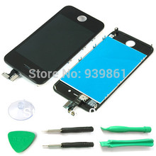 Mobile Phone LCDs Screen with Touch Digitizer Replacement Parts Assembly for iphone 4 4g DHL Free