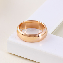 Never fading Titanium lovers 6mm thick ring 18K real rose gold plated finger ring men women