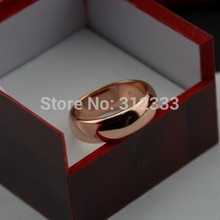 Never fading Titanium lovers 6mm thick ring 18K real rose gold plated finger ring men women