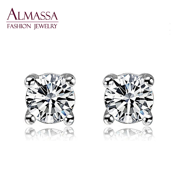 Hot Sale 4 Prongs White Gold Plated Cut 5mm 2ct Round Shape AAA Cubic Zirconia Diamond