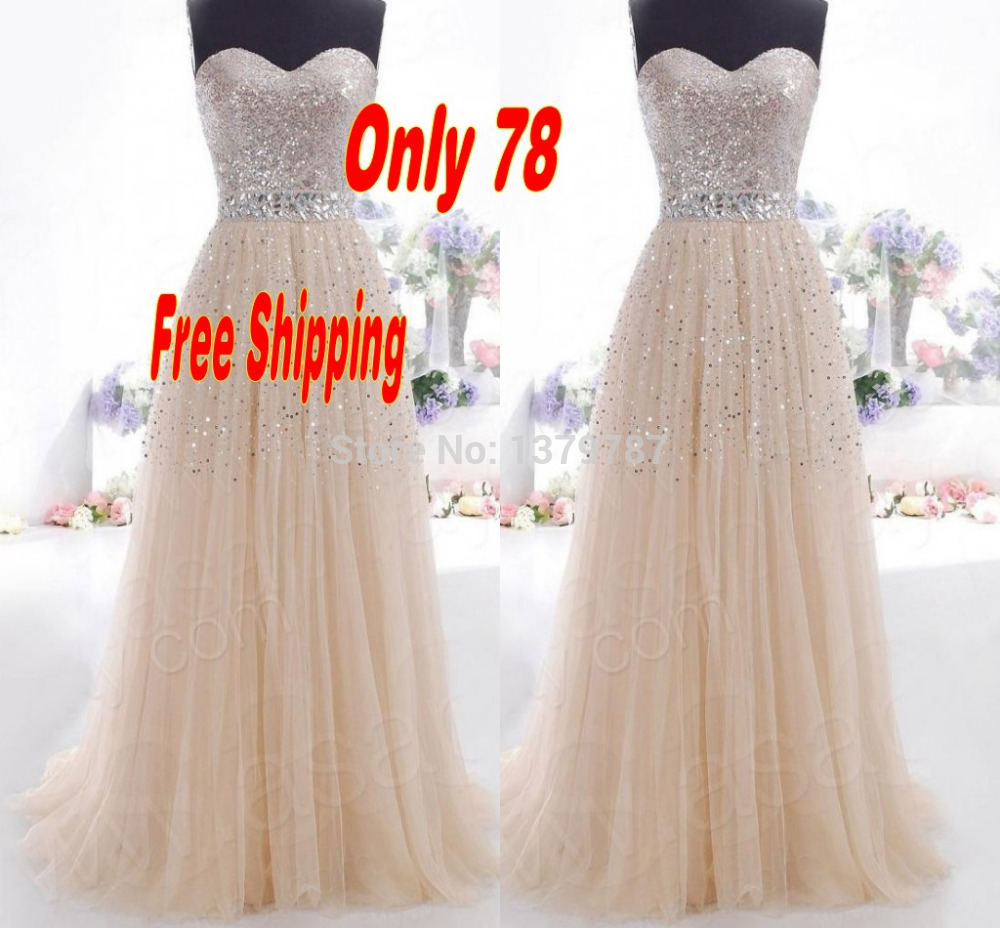 Ready To Ship Long Sweetheart A-Line Champagne Formal Prom Dress Long ... Ready To Ship Long Sweetheart A-Line Champagne Formal Prom Dress Long ...