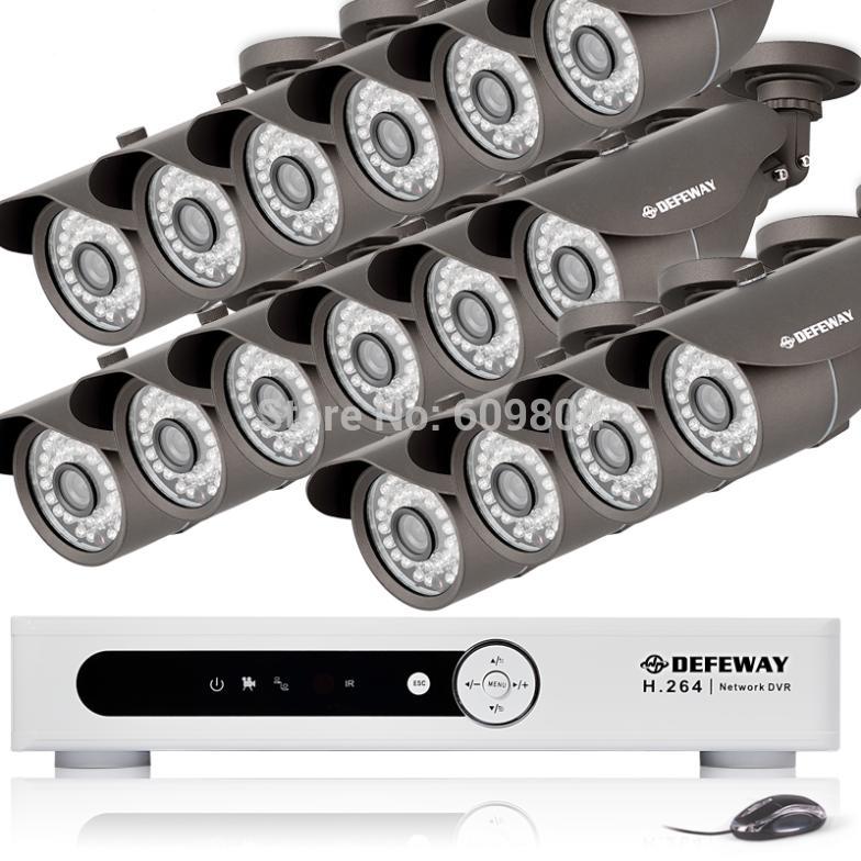 Full 720P 960H CCTV KIT 3G WIFI Smartphone View 1080p Hybrid NVR DVR 16PCS 720P 1200TVL