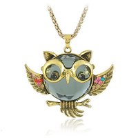 Pendants Owl Jewelry Beautiful Crystal Vintage Owl Pendants Necklaces MOQ USD15  Free Shipping