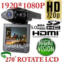 2.5inch car camera 1920*1080+ HDMI+6 IR Light+120 wide view angle+9712 lens  Free Ship