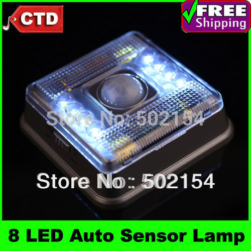Free Shipping With Post With Factory Cheap Cost Price 8 LED Light Lamp PIR Auto Sensor Motion Detector(China (Mainland))