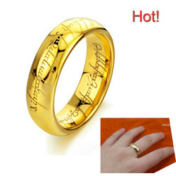 The Lord of the Rings in Gold Color Men Tungsten Gold Rings Hot Selling Wholesale Price USA size 7/8/9/10/11/12/13/14/15 194(China (Mainland))