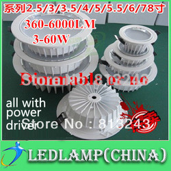 free shipping led down light with power driver 3W 5W 7W 9W 12W 15W 25W 30W led downlight, discount chandelier,ceiling led(China (Mainland))