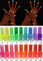 Wholesale - 12pcs 20colors 7ml Fluorescent Neon Nail Art Polish Glow in Dark Lacquer Varnish Luminous nail polis