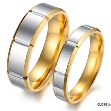 Jewelry Couple Rings Stainless Steel Finger Ring gold plated Bands Wedding Bands Promise Love