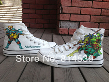Newest Michelangelo Teenage Mutant Ninja Turtles canvas shoes hand painted personalized sneakers