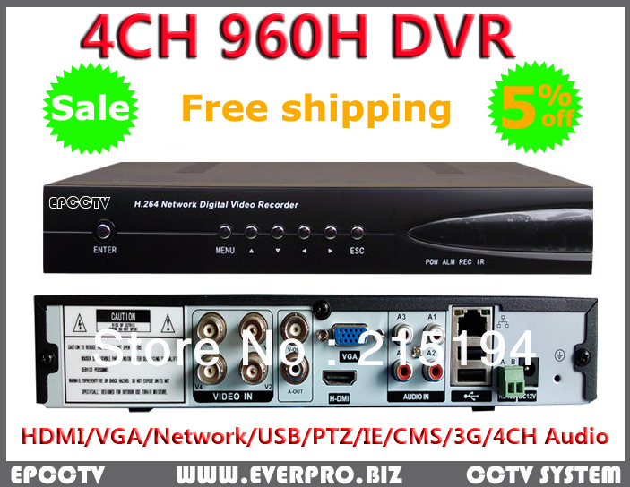 Best price 4 Channel real-time 120fps*960H Standalone Cloud CCTV security network DVR,P2P NAT UPNP mobile monitor+free shipping(China (Mainland))