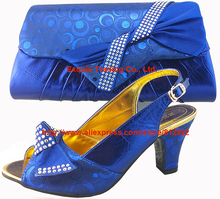 Free Shipping 2013  NEW ARRIVAL !!! italian shoes and bags set  305-3 BLUE