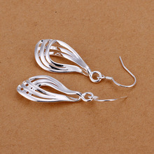 Lose Money Promotions Wholesale 925 silver earing 925 silver fashion jewelry Corrugated Three wire earting For
