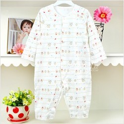 Free Shipping 2013 new 100% cotton&long sleeve&single breasted climbming rompers infant baby clothes for boys&girls in summer(China (Mainland))