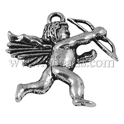 Most Wanted Findings Tibetan Style Pendants Silver Lead Free and Cadmium Free Cupid 29mm long 27mm