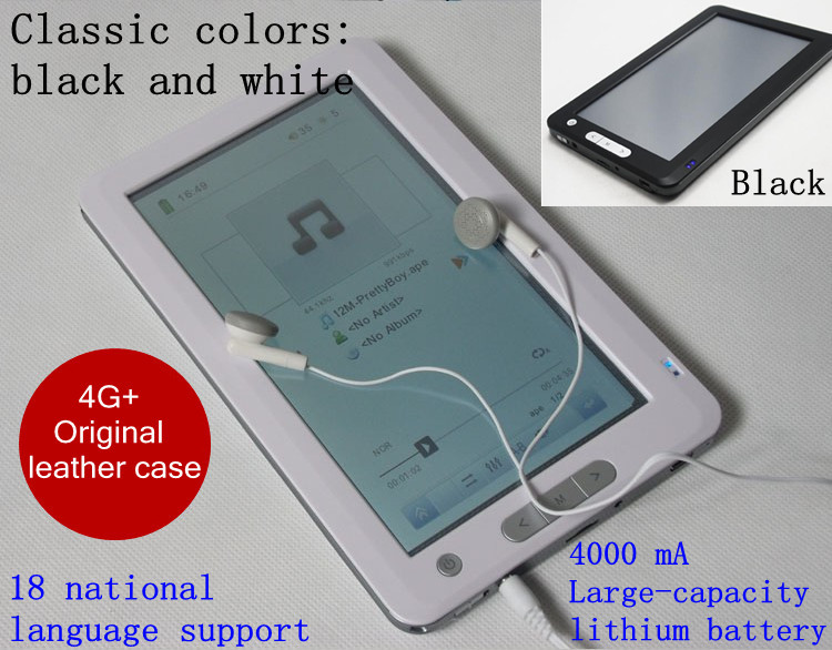4000mA Ebook reading paper reader electronic 7 High 1080p Digital Touch Screen 4GB Plus Original leather