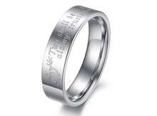 Korean fashion style stone mandrel ring titanium steel couple rings heart alliances of marriage family look