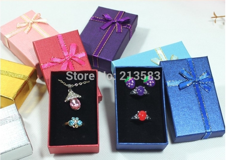 Wholesale 24pcs lot Multi colors Jewelry Box Jewelry Sets Display Box Necklace Earrings Ring Box 5