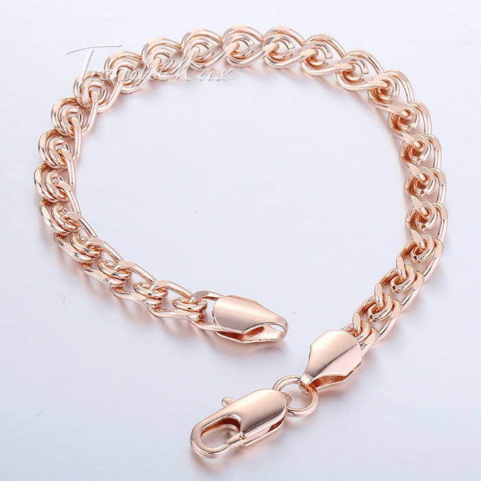 6MM Snail Bracelet Boys MENS Bangle 18K Rose Gold Filled Bracelet 18KGF Customized Wholesale Bulk Jewelry