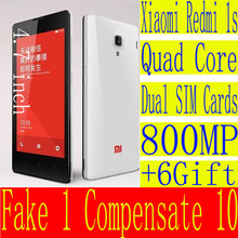 xiaomi Hongmi/Red rice 1s original phones MTK6589T Quad Core 1.5ghz 4GB ROM Dual SIM 3G WCDMA Android mobile phones free cases