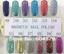 Free Shipping Lastest HOT Magnetic Nail Polish 60 Colours Available With 2 Designs Magnet each bottle
