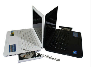 cheap laptop mini computer 13.3 inch with dvd rom 2G ddr3 ram 640g hdd Intel atom D2500 1.8GHz windows 7 tablet pc